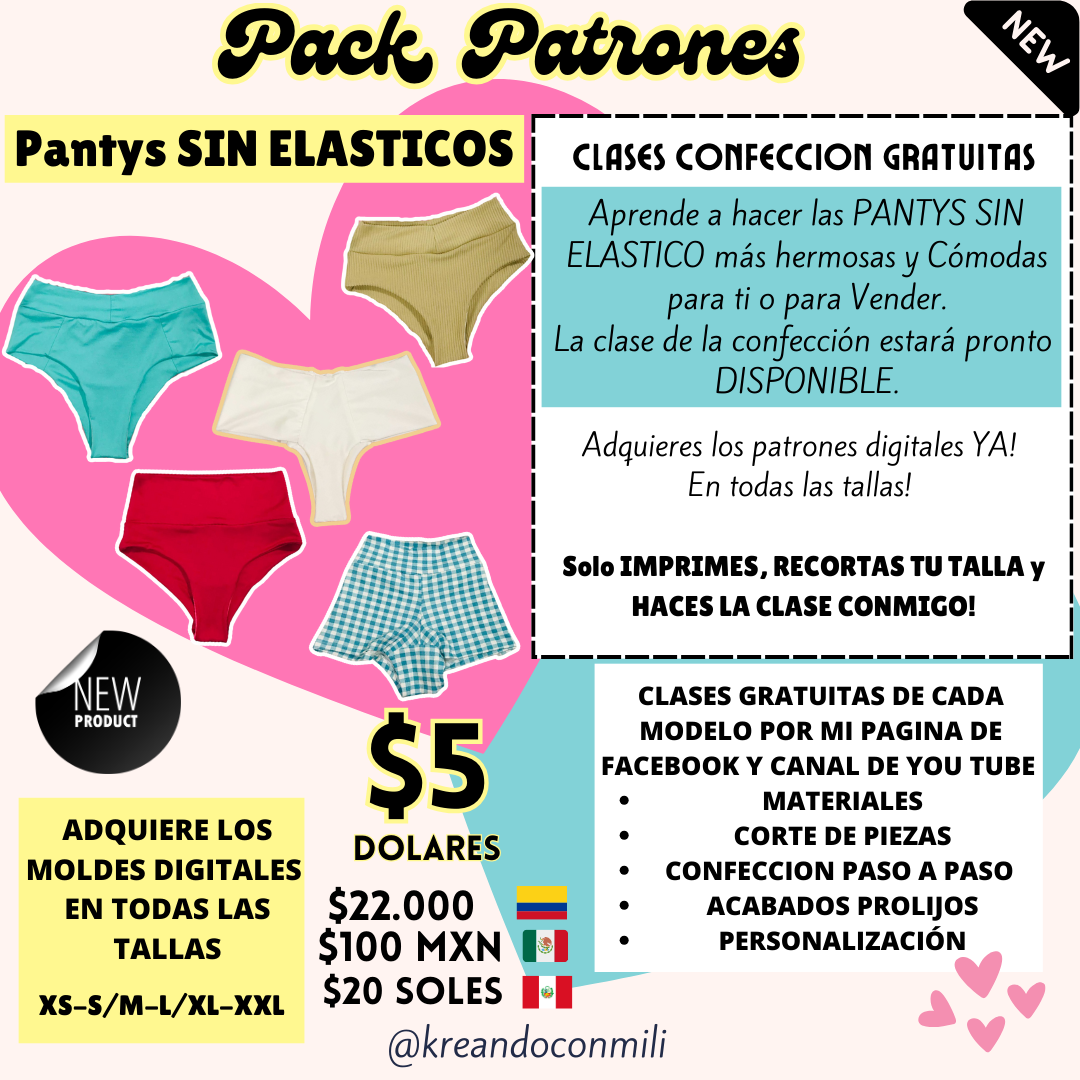 ca PATRONES DIGITALES: PANTYS SIN ELÁSTICO DAMA (NUEVO)
