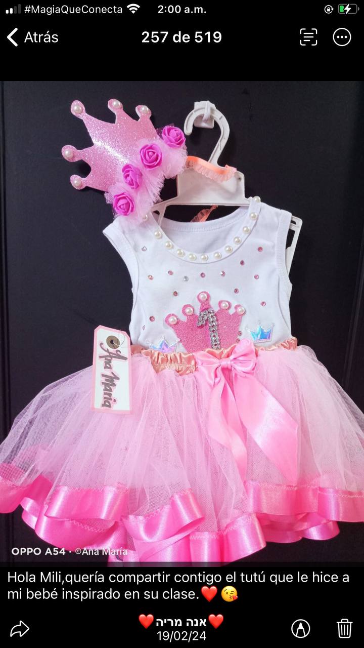 CURSO VIRTUAL: TUTU+DIADEMA DISNEY+BOLSITO +BALACA NUDO+TURBANTE