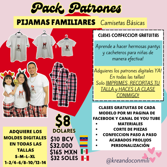 ca PATRONES DIGITALES: PIJAMAS FAMILIARES