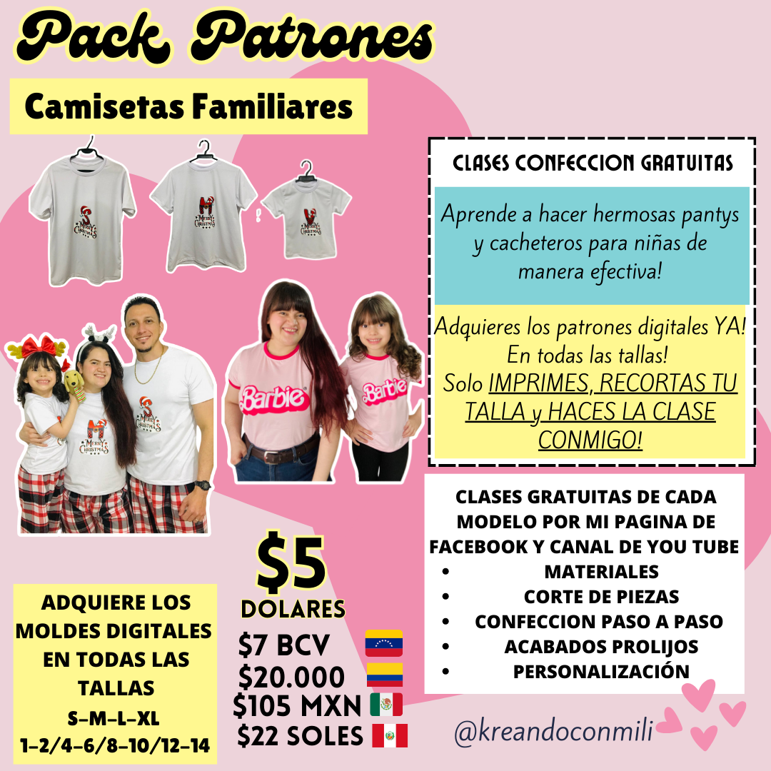 caa PATRONES DIGITALES: CAMISETAS FAMILIARES