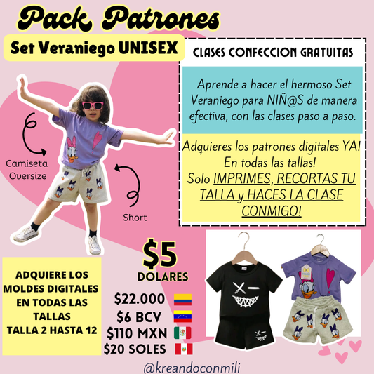 Pack Patrones SET VERANIEGO Niñ@s