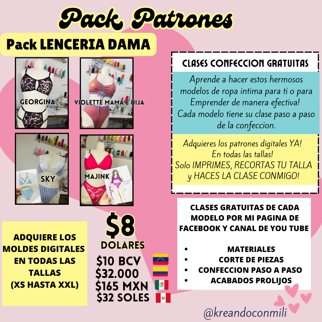 Pack de patrones SET LENCERIA DAMA