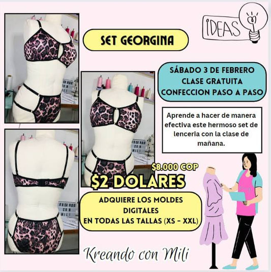 Patrones Digitales SET GEORGINA (Ropa intima de dama)