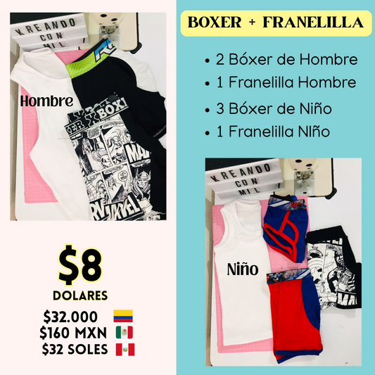 Ce PATRONES DIGITALES: BOXER+FRANELILLA HOMBRE-NIÑO
