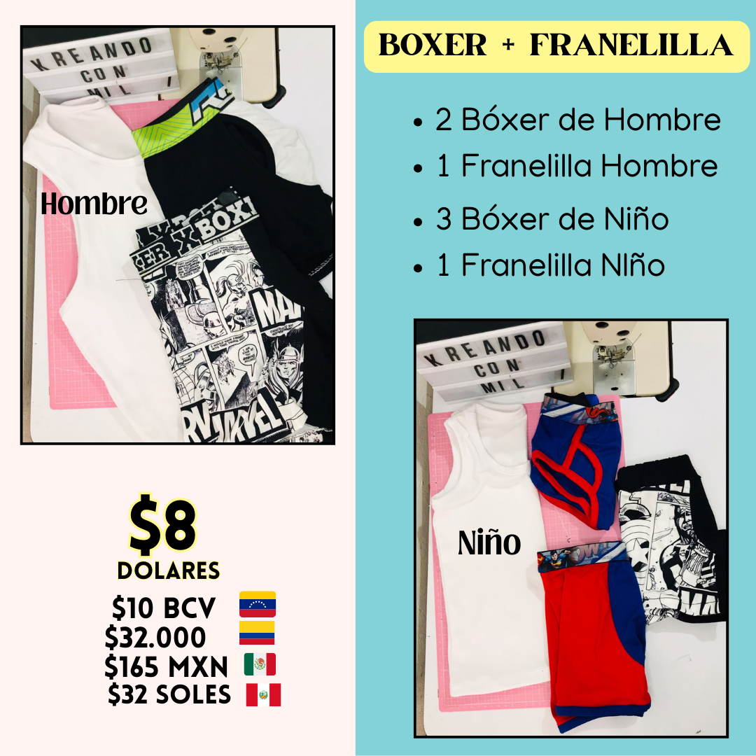 cea PATRONES DIGITALES: BOXER+FRANELILLA HOMBRE-NIÑO