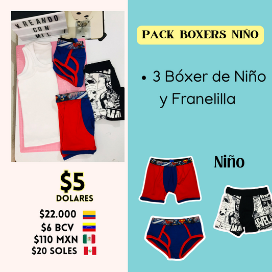 Ce PATRONES DIGITALES: BOXER + FRANELILLA NIÑO