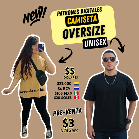 ca PATRONES DIGITALES: Camiseta OVERSIZE HOMBRE (NUEVO)