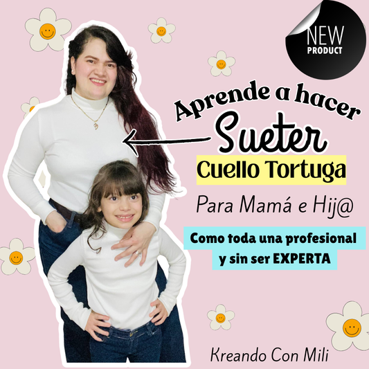Ca: PATRONES DIGITALES: SUETER CUELLO TORTUGA (DAMA E INFANTIL) NUEVO
