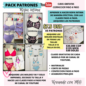 Pack de patrones SET LENCERIA DAMA